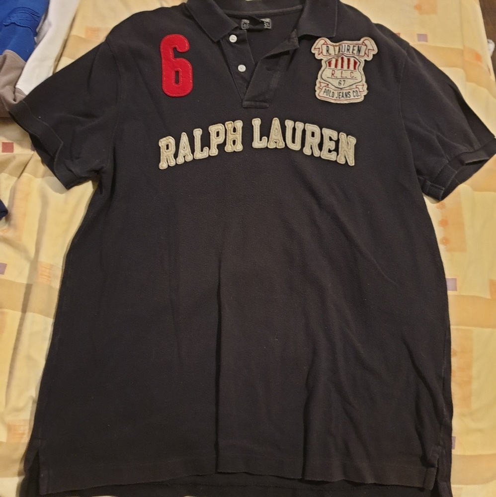 Black polo shirt
